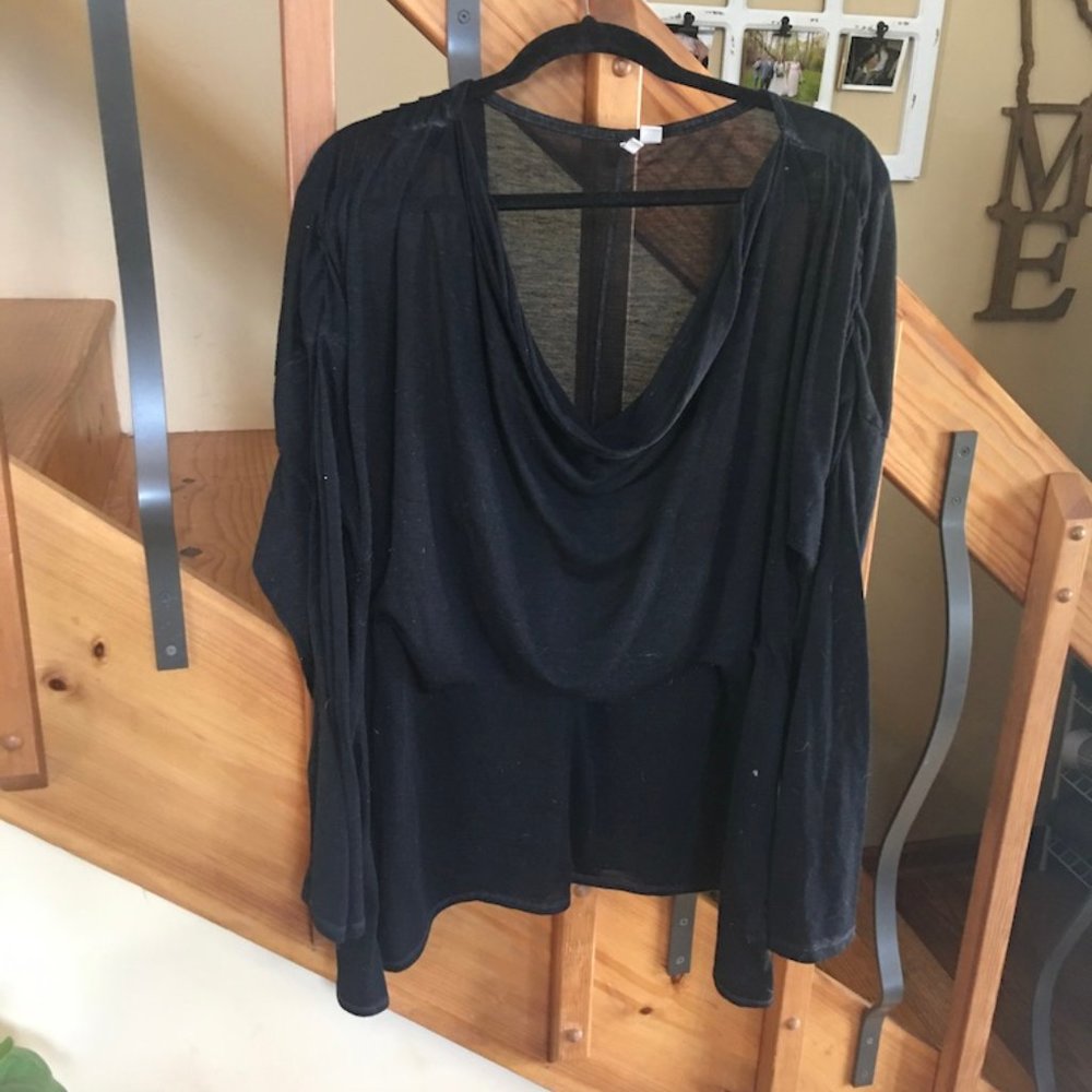 Cato 26/28 sheer cowl neck blouse